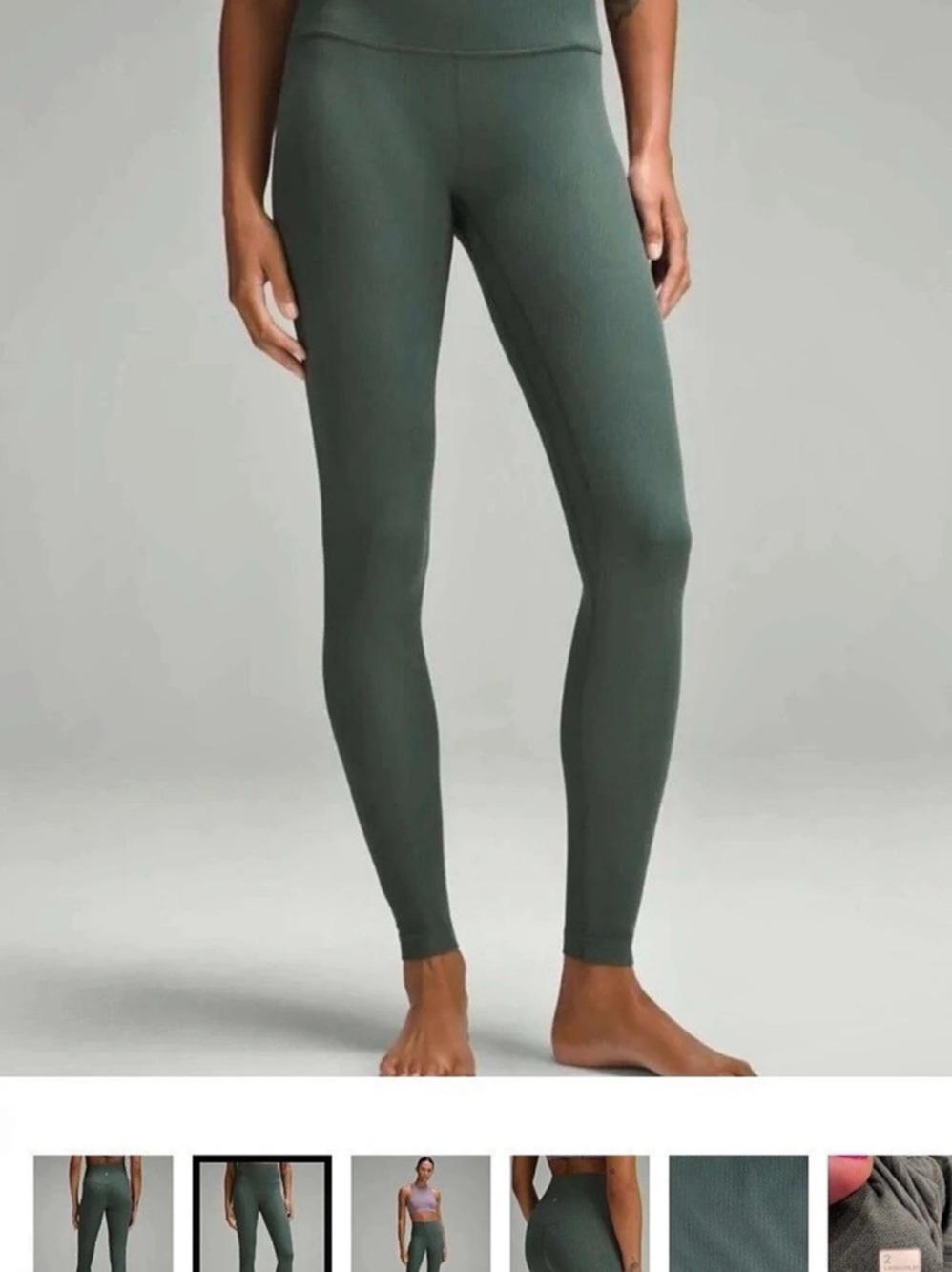 lululemon Align™ Ribbed HR Pant 25" Ribbed High Rise Green Size 6